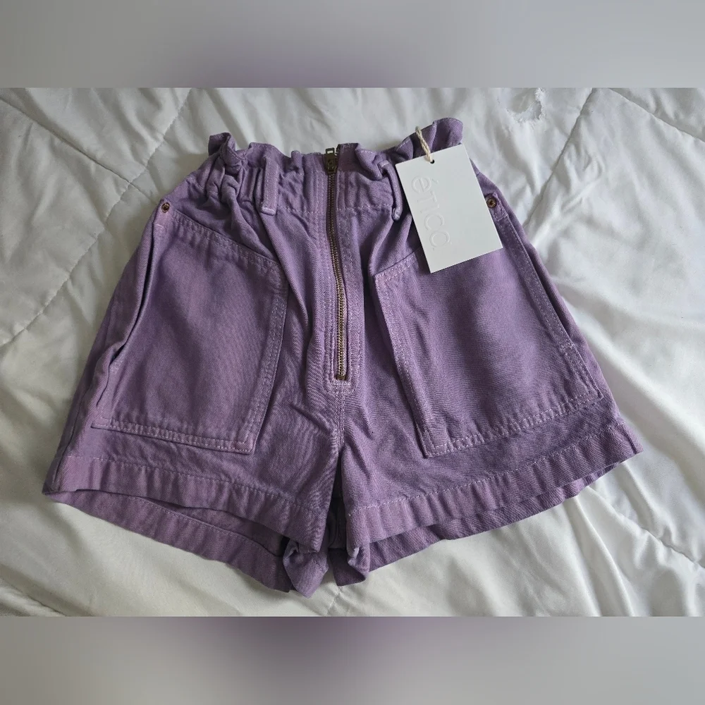 NWT Milena Paperbag Shorts- English Lavender